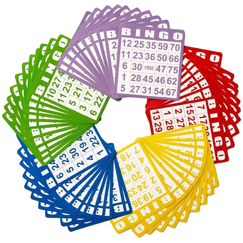 Yuanhe 50 Bingo Game Cards - Bingo Set Kids Party Paper Card Games School Classroom Family Gathering Activity Casino Trip - Image 1