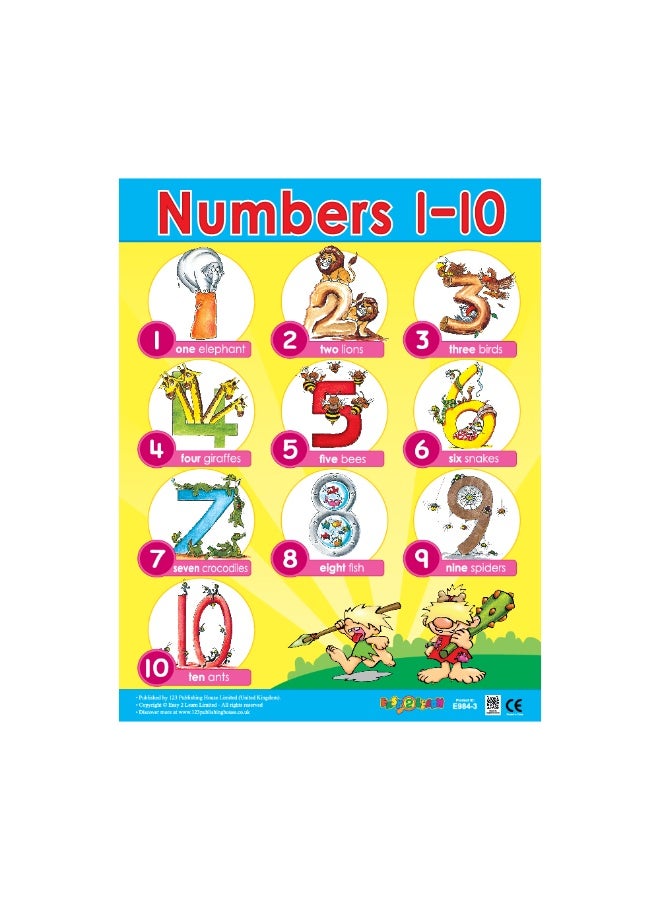 123 ببلشينج هاوس الأعداد 1-10 - لوحة تعليمية باللغة الإنجليزية - Image 1