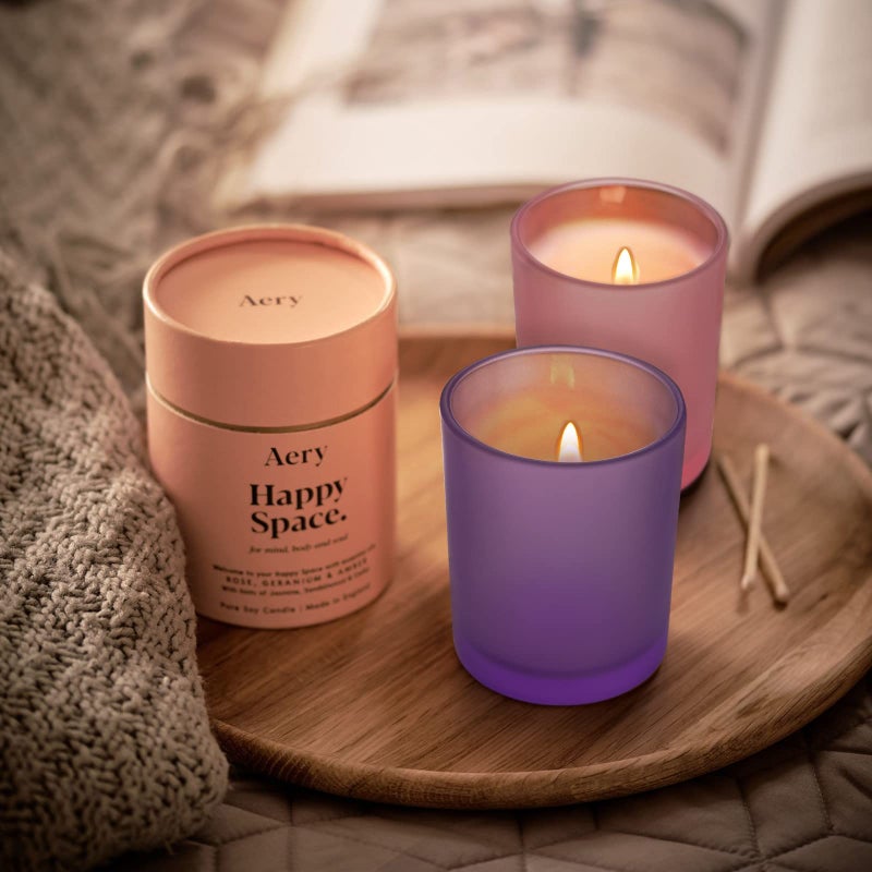 SHOWIN Thick Candle Jars for Making Candles 16 Pcs, 7 OZ Empty Jars with Wood Lids for Candle Making, Sample Container, Frosted Purple - Image 5
