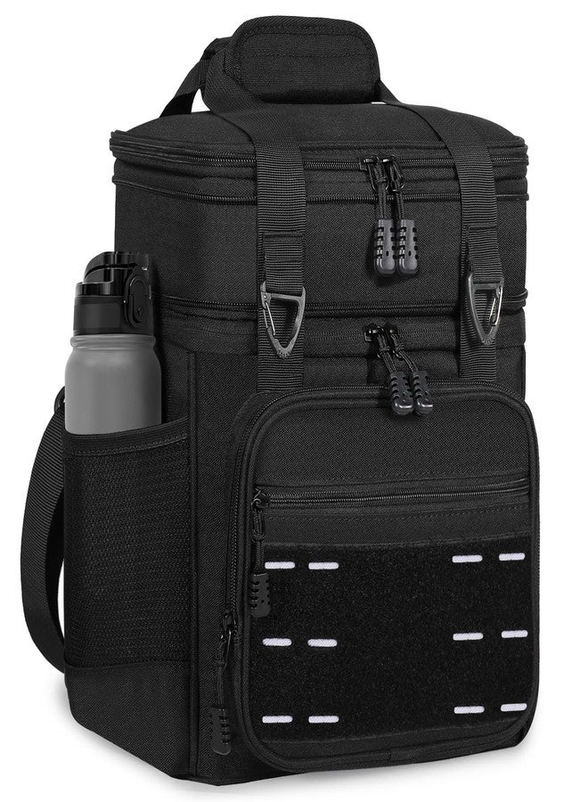 TENKIST Lunch Box Cooler Bag - Insulated Tactical Lunchbox for Men - Large Lunch Pail Lunch Kit for Adults Work Outdoor Shifts Trips Black 25L - Image 1
