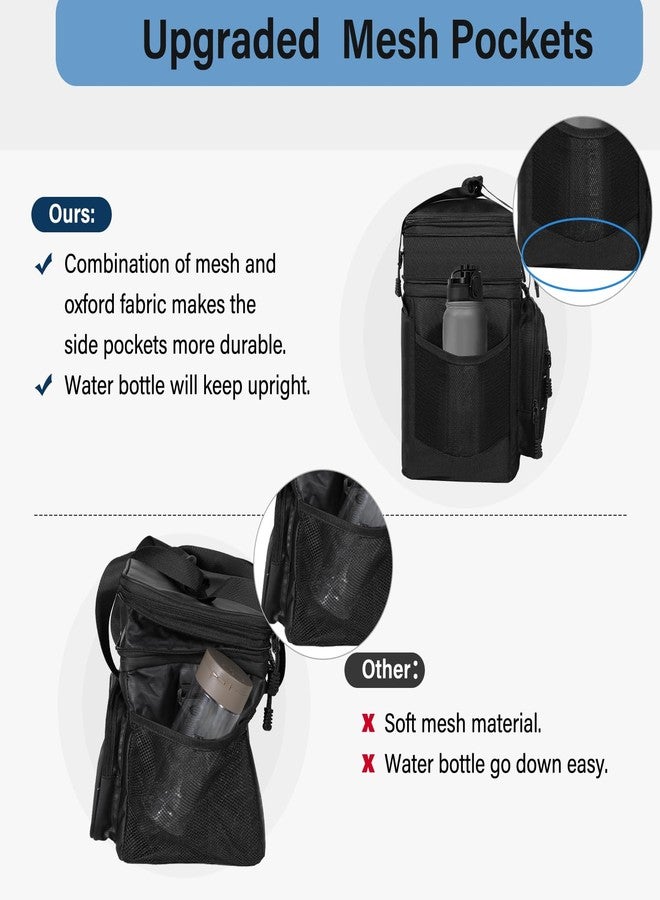 TENKIST Lunch Box Cooler Bag - Insulated Tactical Lunchbox for Men - Large Lunch Pail Lunch Kit for Adults Work Outdoor Shifts Trips Black 25L - Image 3