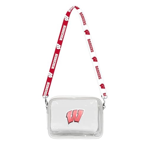 Littlearth Wisconsin Badgers NCAA Clear Fanny Fan Purse - Image 1