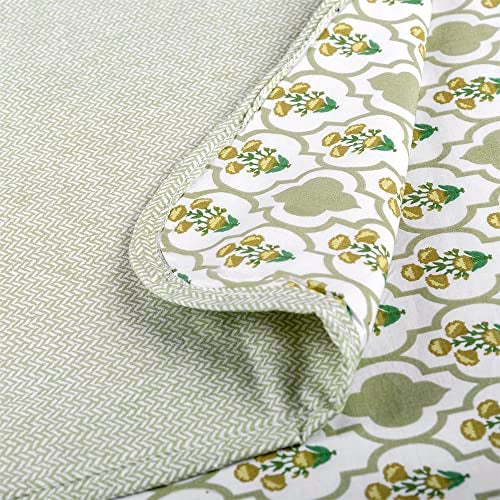 Wakefit Dohar Double Bed | 100% Cotton Blanket for Double Size Bed, Quilt | 110 GSM | Reverisible AC Blanket | 90x82 Inches - Panag Green - Image 3
