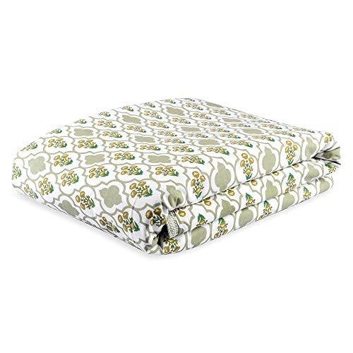 Wakefit Dohar Double Bed | 100% Cotton Blanket for Double Size Bed, Quilt | 110 GSM | Reverisible AC Blanket | 90x82 Inches - Panag Green - Image 1