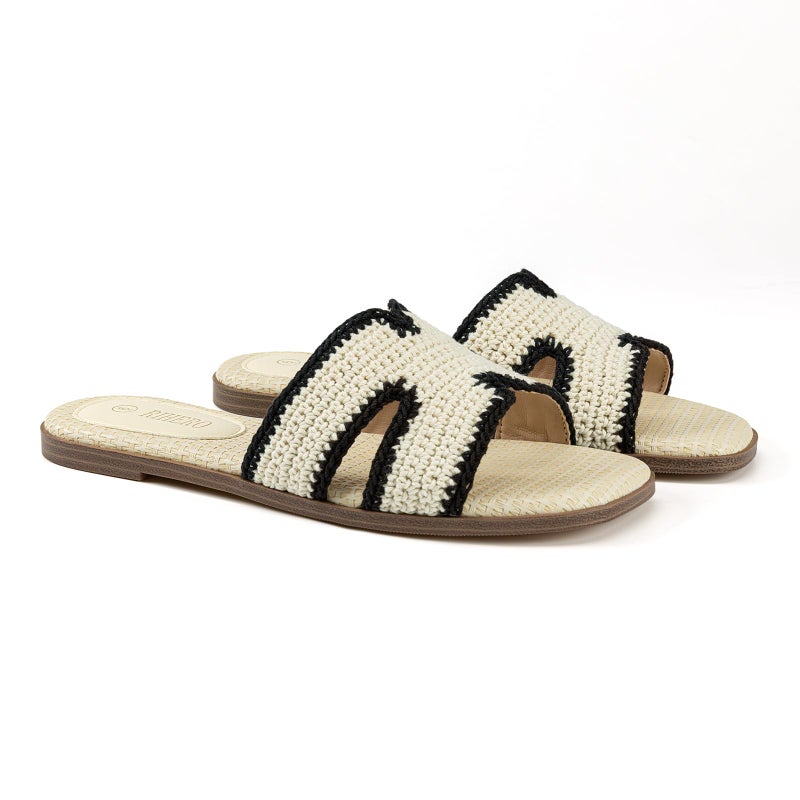 Rihero Women's Dressy Flat Sandals Comfortable Slip On Leather Slide Sandals - Image 5