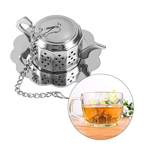 Zopsc Tea Strainer, Stainless Steel Tea Infuser with Chain, Teapot Shape Loose Tea Filter, for Tea, Coffee Beans, Soup Seasoning - Image 3