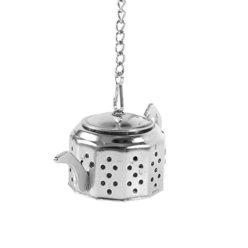 Zopsc Tea Strainer, Stainless Steel Tea Infuser with Chain, Teapot Shape Loose Tea Filter, for Tea, Coffee Beans, Soup Seasoning - Image 5