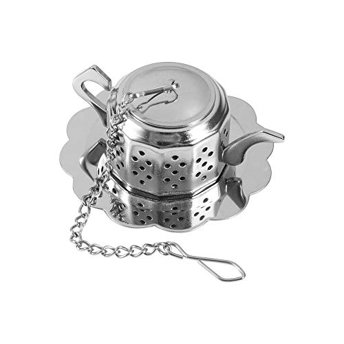 Zopsc Tea Strainer, Stainless Steel Tea Infuser with Chain, Teapot Shape Loose Tea Filter, for Tea, Coffee Beans, Soup Seasoning - Image 1