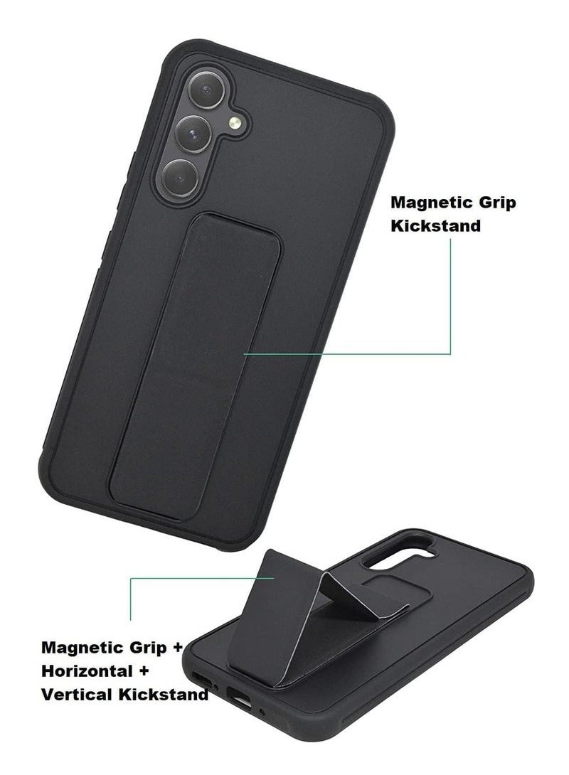 JAJEEK Samsung Galaxy S24 Case Cover – Magnetic Car Mount, Kickstand Holder, Vertical & Horizontal Hand Strap Hand Grip Case for Samsung Galaxy S24 6.2-inch – Shockproof, Durable, Multi-Function Protection - Image 4