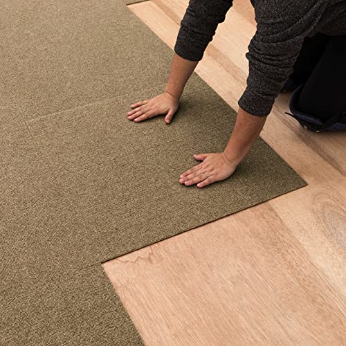 Mohawk Home 24“ x 24” Indoor/Outdoor 0.25" Pile Height, Peel and Stick Carpet Tile, Tan Beige Polyester, (15 Tiles), (60 sqft/Box) - Image 4