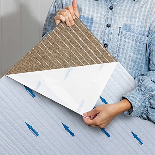 Mohawk Home 24“ x 24” Indoor/Outdoor 0.25" Pile Height, Peel and Stick Carpet Tile, Tan Beige Polyester, (15 Tiles), (60 sqft/Box) - Image 2