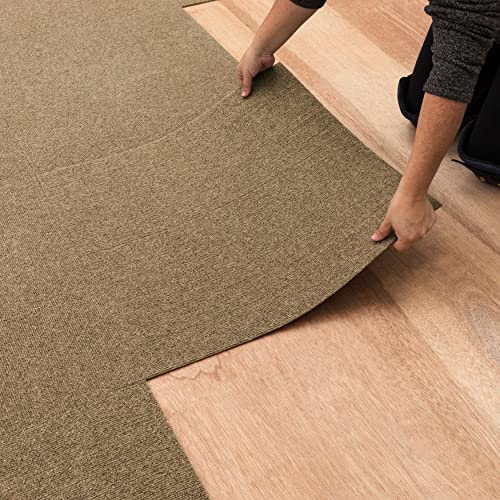 Mohawk Home 24“ x 24” Indoor/Outdoor 0.25" Pile Height, Peel and Stick Carpet Tile, Tan Beige Polyester, (15 Tiles), (60 sqft/Box) - Image 1