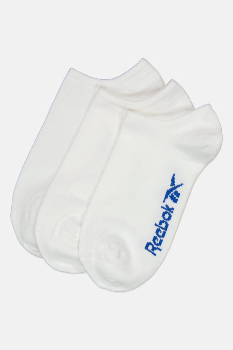 Reebok جوارب قصير للرجال 3 أزواج بشعار العلامة التجارية، أبيض - Image 1