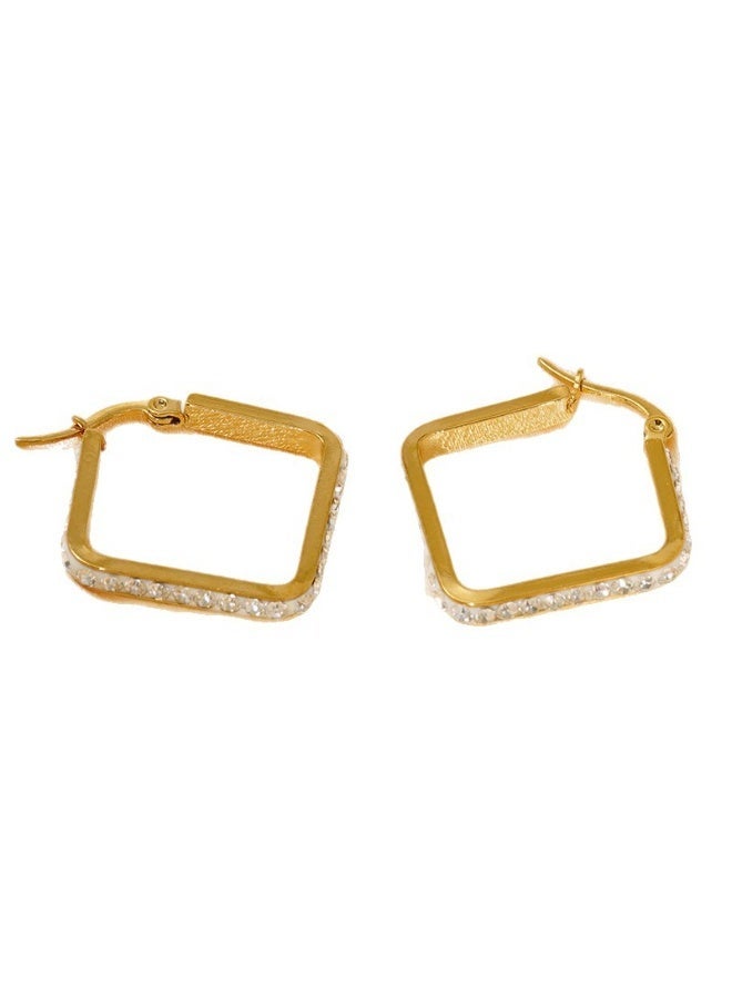 AMETOER Trendy Stainless Steel Earrings for Women | Versatile High-End Diamond-Studded Fashion Accessories - Image 1