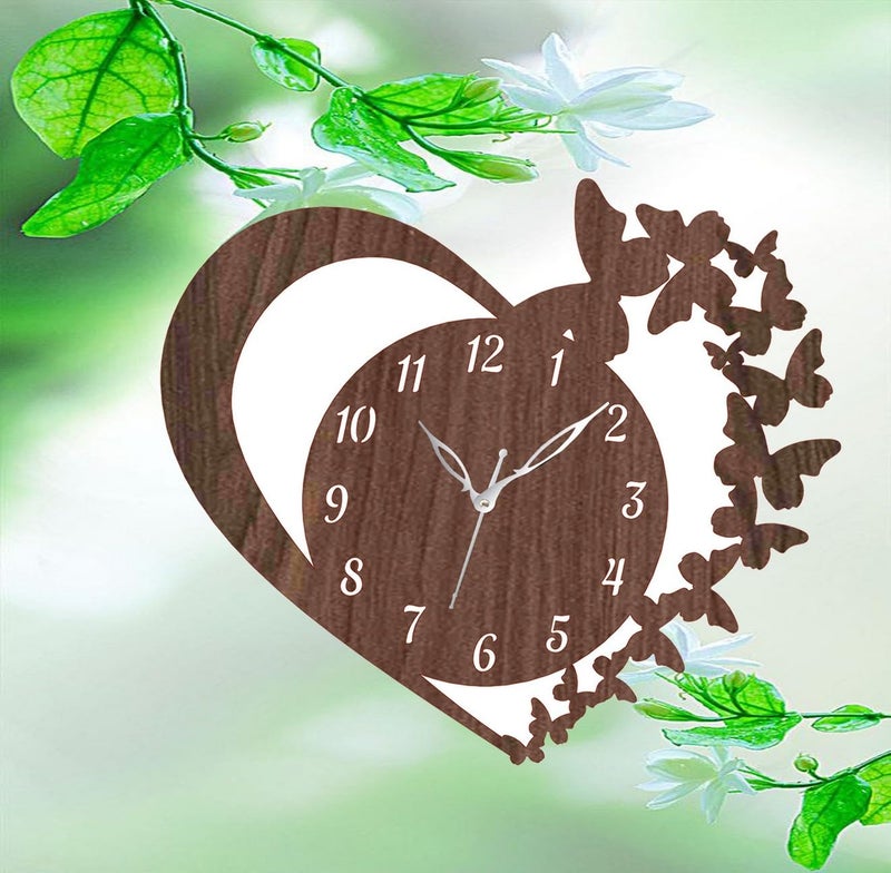 ADK Trendy Roman Wooden Clock Wood Carving MDF Design Wall Clock Perfect for Office Classroom Bedroom Living Room Kitchen RestaurantHotel etc 92 - Image 2