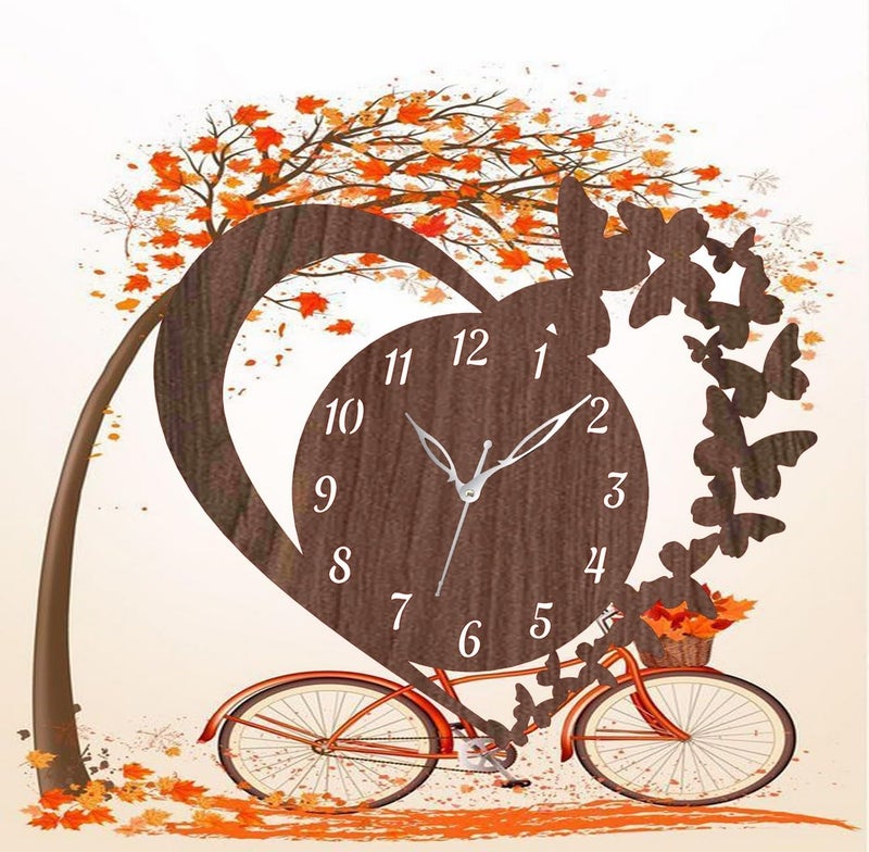 ADK Trendy Roman Wooden Clock Wood Carving MDF Design Wall Clock Perfect for Office Classroom Bedroom Living Room Kitchen RestaurantHotel etc 92 - Image 4