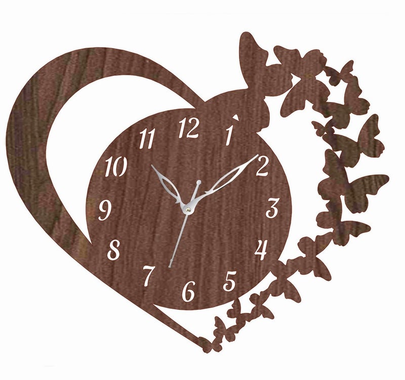 ADK Trendy Roman Wooden Clock Wood Carving MDF Design Wall Clock Perfect for Office Classroom Bedroom Living Room Kitchen RestaurantHotel etc 92 - Image 1