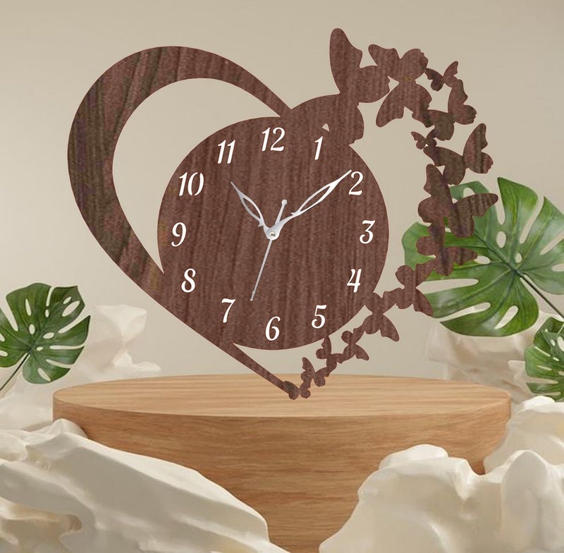 ADK Trendy Roman Wooden Clock Wood Carving MDF Design Wall Clock Perfect for Office Classroom Bedroom Living Room Kitchen RestaurantHotel etc 92 - Image 5
