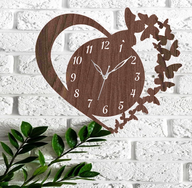 ADK Trendy Roman Wooden Clock Wood Carving MDF Design Wall Clock Perfect for Office Classroom Bedroom Living Room Kitchen RestaurantHotel etc 92 - Image 3