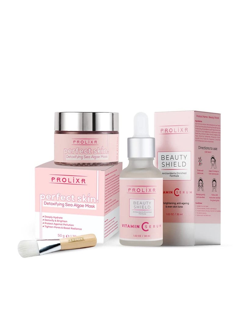 PROLIXR Pore Refining Bundle With Detoxifying Sea Algae Mask Vitamin C Serum - Image 1