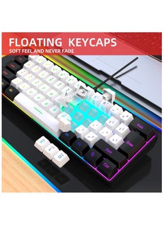 DOOAIR 61 Keys RGB Gaming Keyboard 60% Mini Wired Waterproof for Gamer White Black  - Image 5