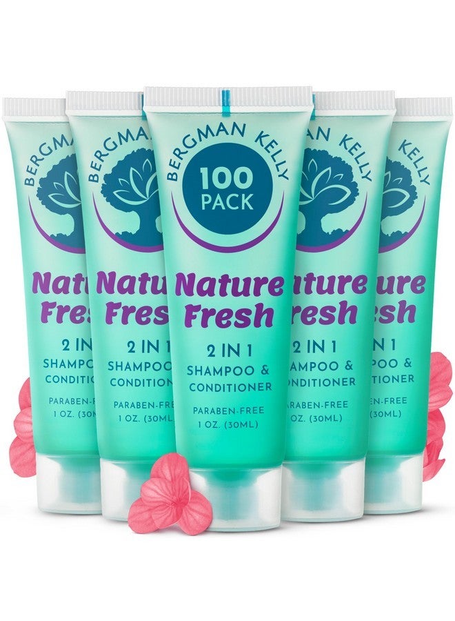 بيرجمان كيلي - شامبو وبلسم 2 في 1 بحجم مناسب للسفر - 1 أونصة سائلة، 100 عبوة، برائحة طبيعية منعشة - دلل ضيوفك بمستلزمات الشامبو المنعشة والملطفة - مستلزمات فندقية صغيرة بكميات كبيرة - Image 1