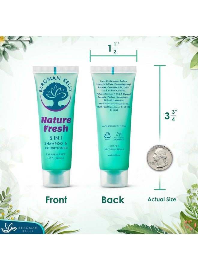 بيرجمان كيلي - شامبو وبلسم 2 في 1 بحجم مناسب للسفر - 1 أونصة سائلة، 100 عبوة، برائحة طبيعية منعشة - دلل ضيوفك بمستلزمات الشامبو المنعشة والملطفة - مستلزمات فندقية صغيرة بكميات كبيرة - Image 4