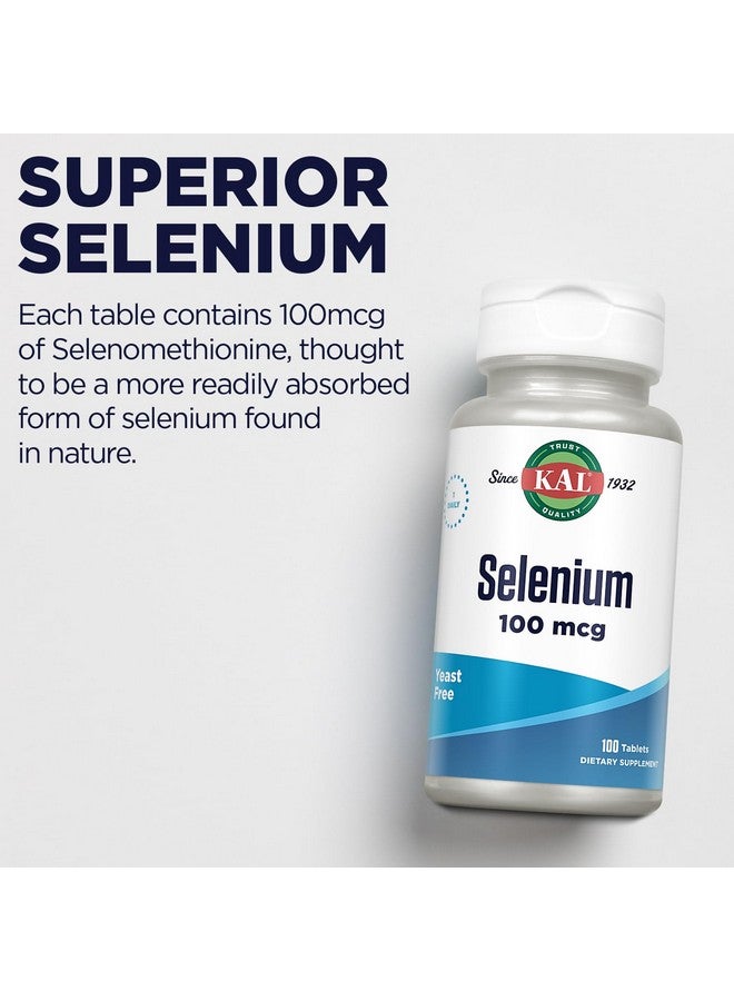 KAL أقراص سيلينيوم خالية من الخميرة 100 ميكروغرام من كال، 100 حبة - Image 5