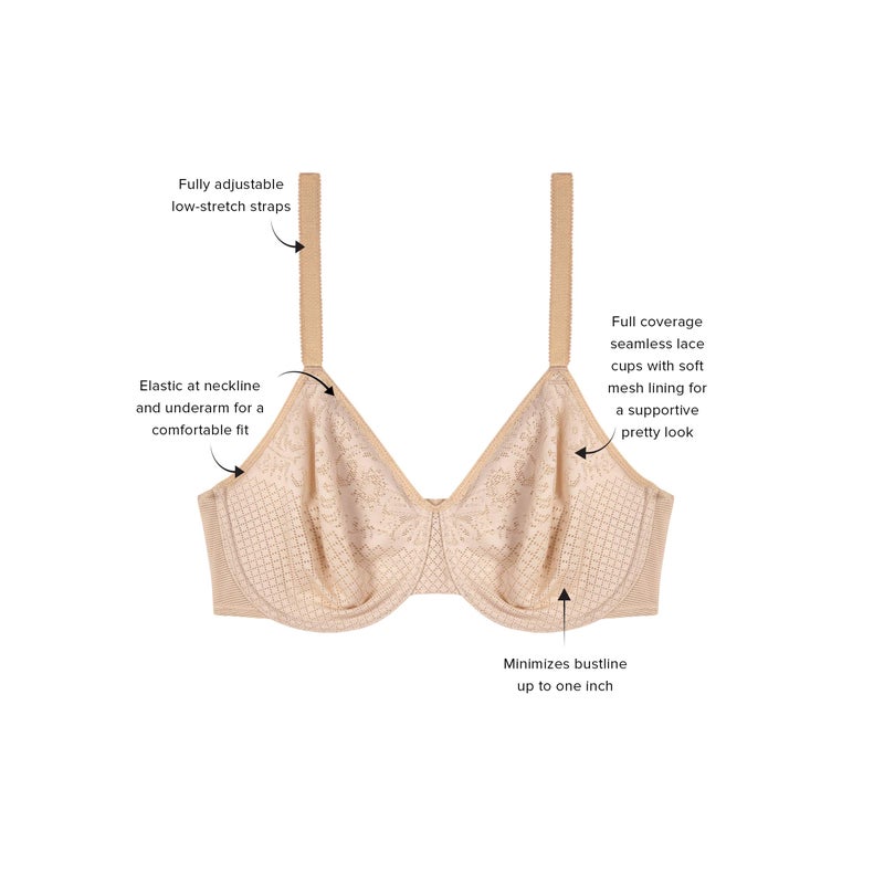 Wacoal Women's Visual Effects Minimizer Bra,Sand,30G - Image 3