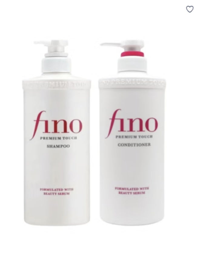 Shiseido Fino Premium Touch Moist Shampoo & Conditioner Set 550ml – Deep Moisturizing and Nourishing Hair Care Bundle for Dry and Damaged Hair - Image 1