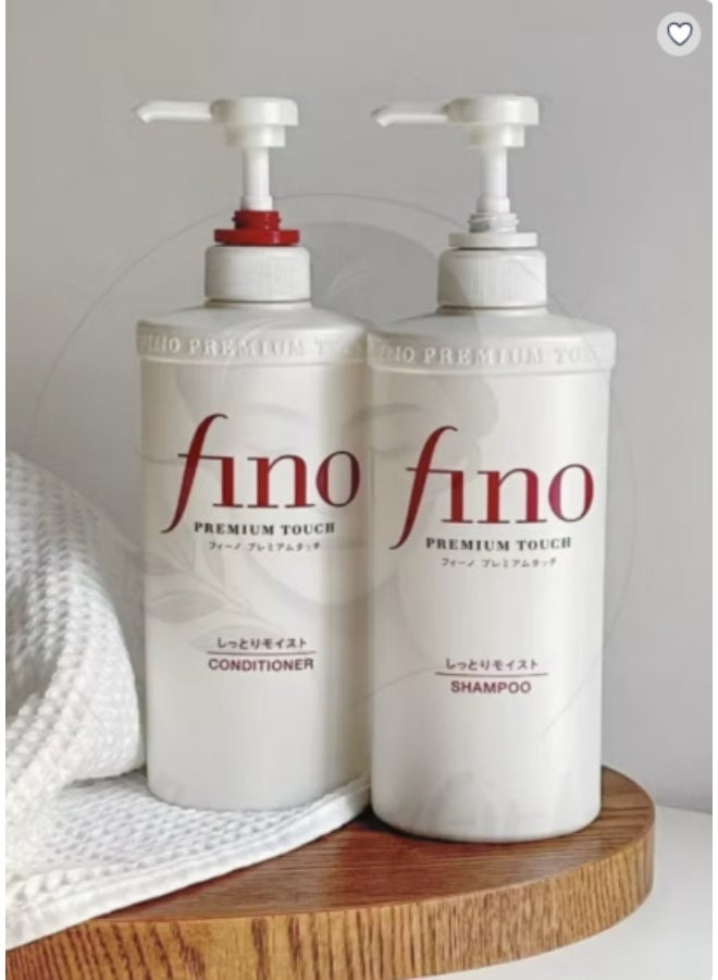Shiseido Fino Premium Touch Moist Shampoo & Conditioner Set 550ml – Deep Moisturizing and Nourishing Hair Care Bundle for Dry and Damaged Hair - Image 3