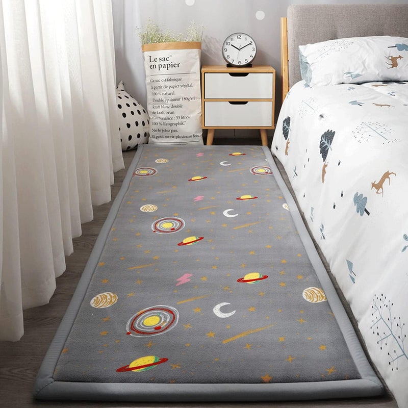 Loartee Coral Velvet Area Rug - 1" Thick Memory Foam Baby Play Mat, Washable Toddler Carpet, Home Decor for Living Room, Nursery, Kids Bedroom, Astral Gray, 6'7"x6'7" - Image 3