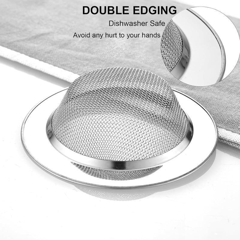 LASSHSWA 2 PCS Kitchen Sink Strainer Stainless Steel, Kitchen Sink Drain Strainer， Sink Strainers with Large Wide Rim 4.5" Diameter for Kitchen Sinks - Image 3