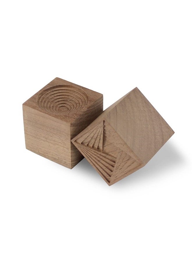 CHLYG 2PCS Essential Oil Diffuser,Wooden Natural Aromatherapy Square Diffuser for Car Office Bedroom - Image 1