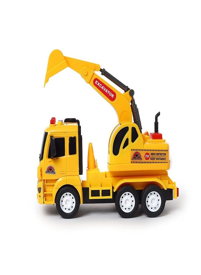 TriLok Excavator Push and Go Big Size Construction Truck Vehicle Toy for Kids Friction Powered Wheel Sound and Light Effect Toy Truck for 3+ Years Old Boys Girls (Multicolor) - Image 1