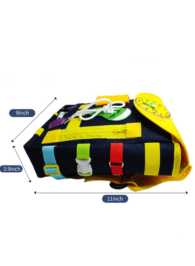 Blue Educational Activity Cognitive Learning Board Toy Backpack - Image 2