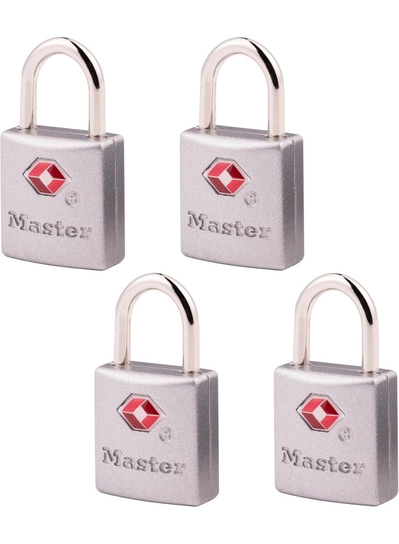 Master Lock Brass TSA Locks for Luggage with Key, TSA Approved Keyed Padlock for Backpacks, Suitcases, and Luggage, Zipper Lock, 4 Pack, 4683Q - Image 1