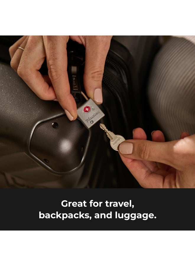 Master Lock Brass TSA Locks for Luggage with Key, TSA Approved Keyed Padlock for Backpacks, Suitcases, and Luggage, Zipper Lock, 4 Pack, 4683Q - Image 2