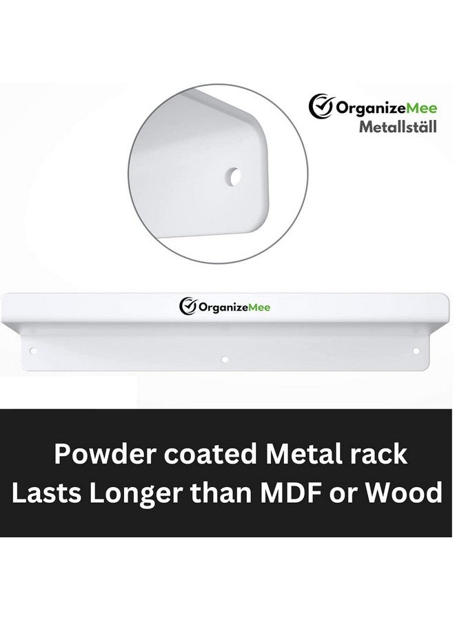 OrganizeMee OrganizeMee Metal Floating Shelf for Wall for Decorative Wall, Long Wall Shelf, Nordic, Modern Design,for Living Room & Bedroom, Home Decor Items Plant Pot mounting 17 in:1 Year Warranty: White SET1 - Image 5