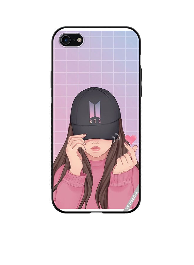 VR CREATIVE Protective Case Cover For Apple iPhone SE (2022) Bts Cap Girl Design Multicolour - Image 1