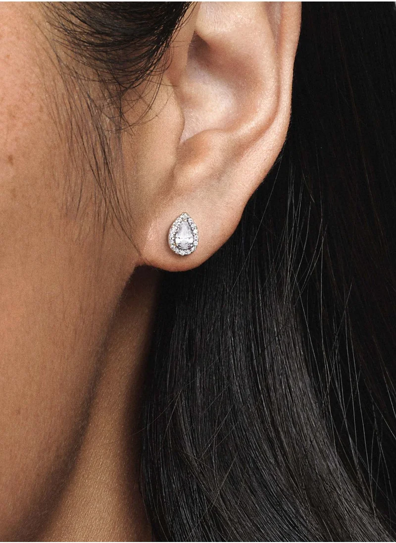PANDORA Sparkling Teardrop Halo Stud Earrings
