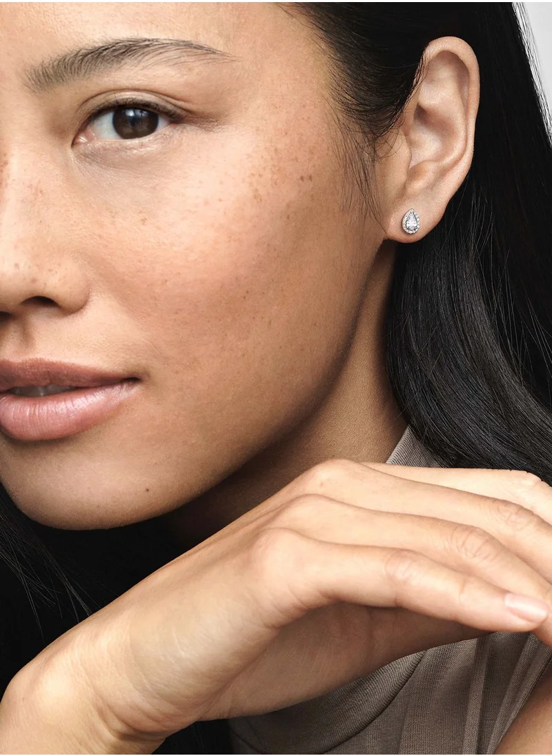 PANDORA Sparkling Teardrop Halo Stud Earrings