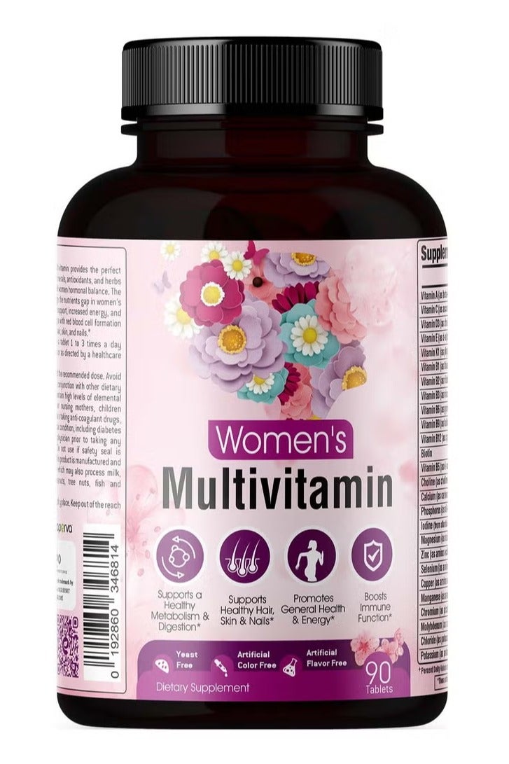 Laperva مكملات لابيرفا المتعددة للنساء، 90 قرص، تعزز وظيفة المناعة، تعزز الصحة العامة والطاقة