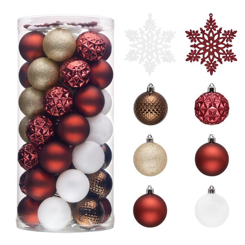 Valery Madelyn Christmas Tree Decorations String for Fall Halloween Decor 50ct Red Brown White Shatterproof Ball Ball Ball Bulk 2.36 Inting Decor - Image 1