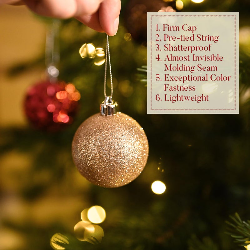 Valery Madelyn Christmas Tree Decorations String for Fall Halloween Decor 50ct Red Brown White Shatterproof Ball Ball Ball Bulk 2.36 Inting Decor - Image 5