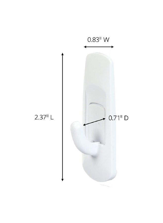 Command 6-Piece General Purpose Multi-Use Plastic Utility Hook Set White 2.37 x 0.83 x 0.71 Inch 70006958212  - Image 2