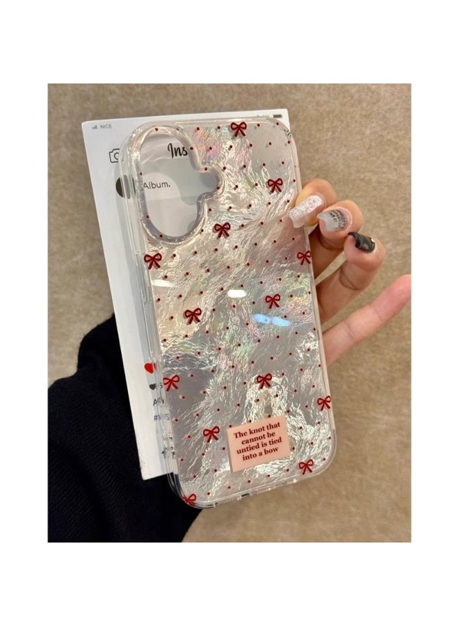 NIBEMINENT Bows and Red Polka Dots Protective TPU Case Cover For iPhone 17 Pro Max