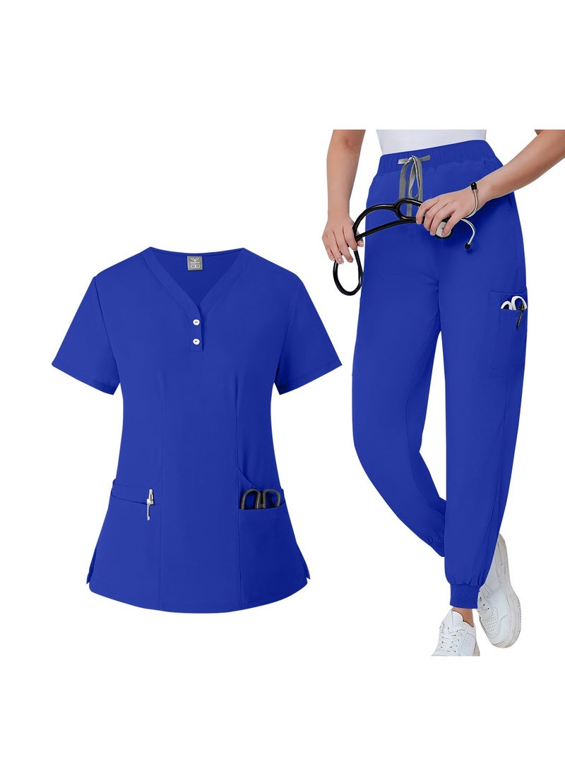 Summer thin elastic quick dry cleaning hand clothes, doctor's surgical clothes, brush hand clothes, nurse's clothes, work clothes, women's suits ﻿ - Image 1