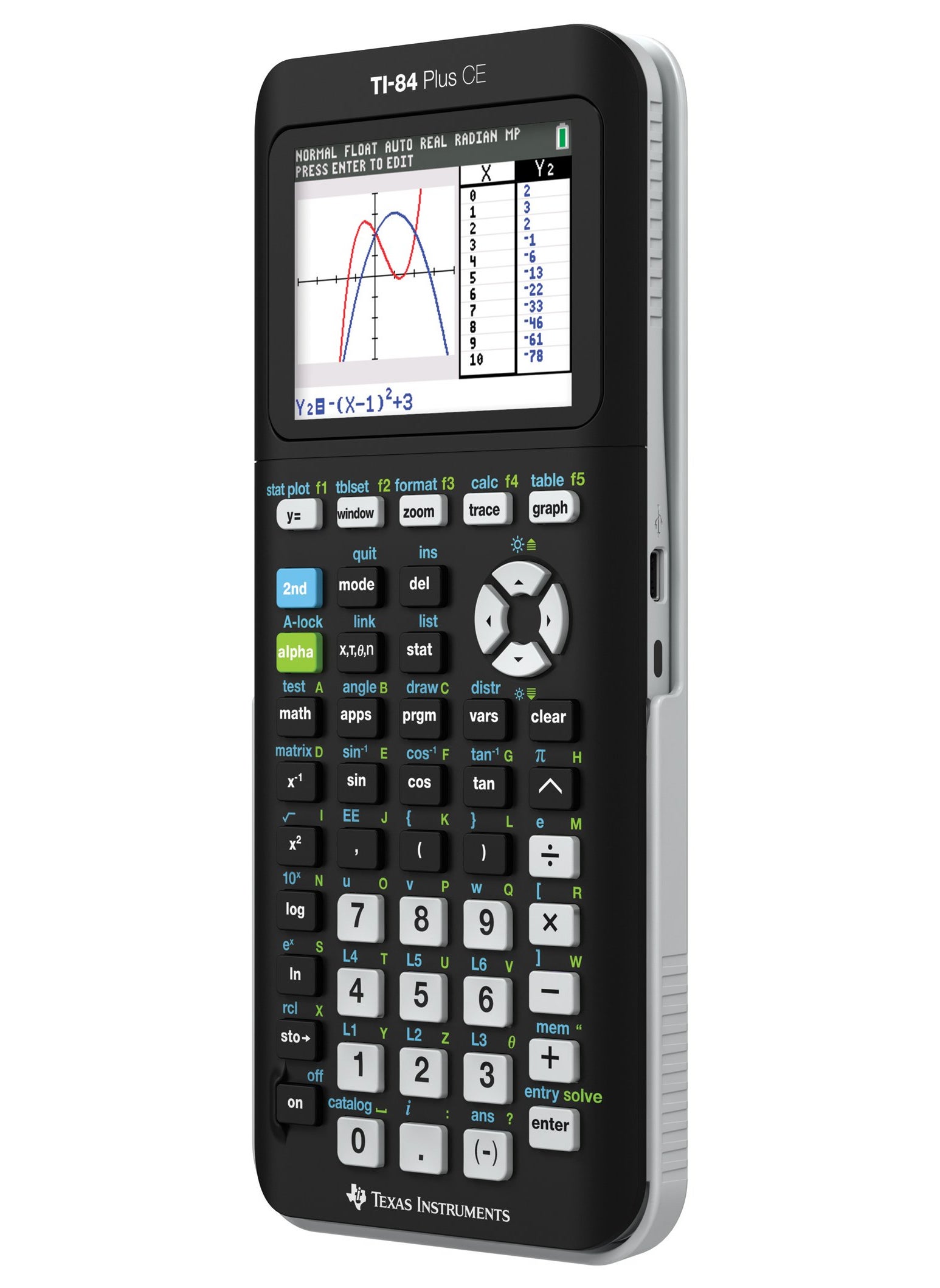 TEXAS INSTRUMENTS Texas Instruments TI-84 PLUS CE Graphing Calculator, Black (Frustration-Free Packaging) (84PLCE/PWB/2L1/A)  - Image 2