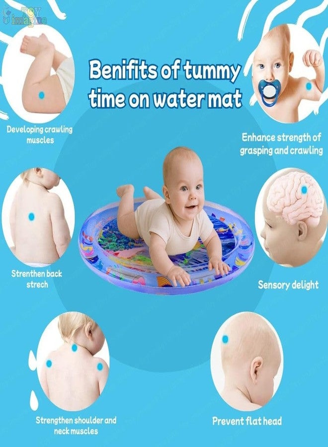 KRYLAR Tummy Time Water Mat - Round Shape for Babies Sensory Play Gym for 6-12 Months Newborn Baby Essentials Water-Filled Activity Thickened Non-Slip Pad Easy Cleaning Large Size Inflatable - Image 5